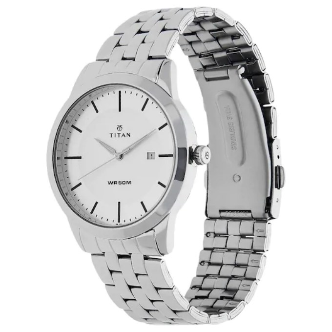 Titan watch white on sale dial