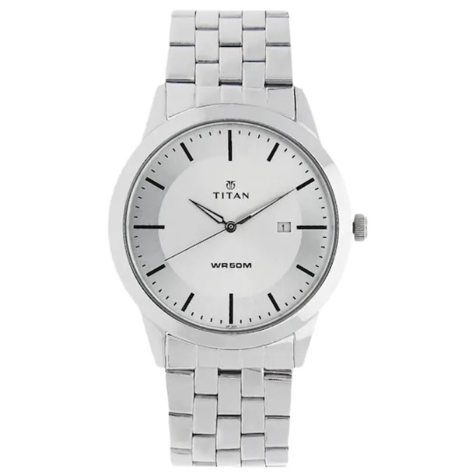 Titan white dial analog on sale watch