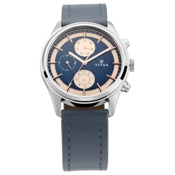 Titan watches with blue on sale dial