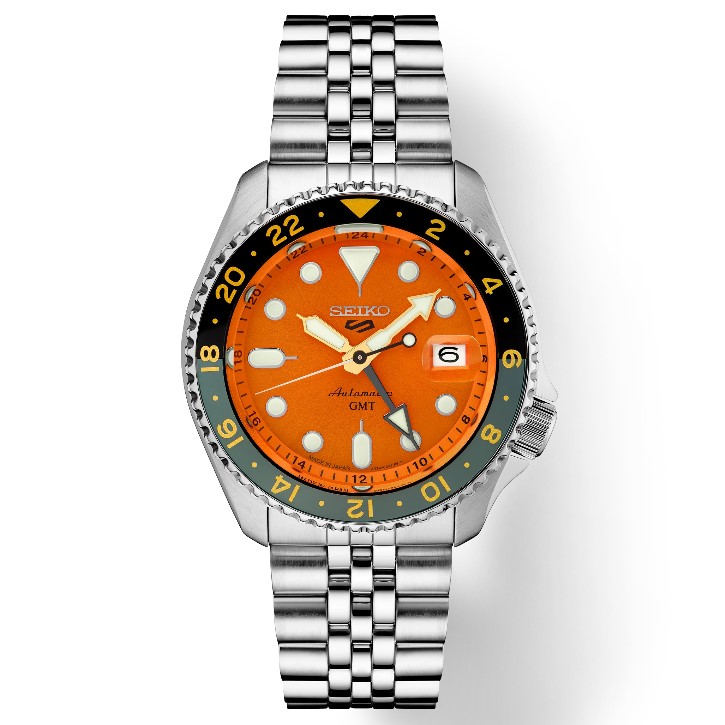 Seiko 5 Sports GMT SSK005K1 Orange Stainless Steel Automatic Men’s Watch