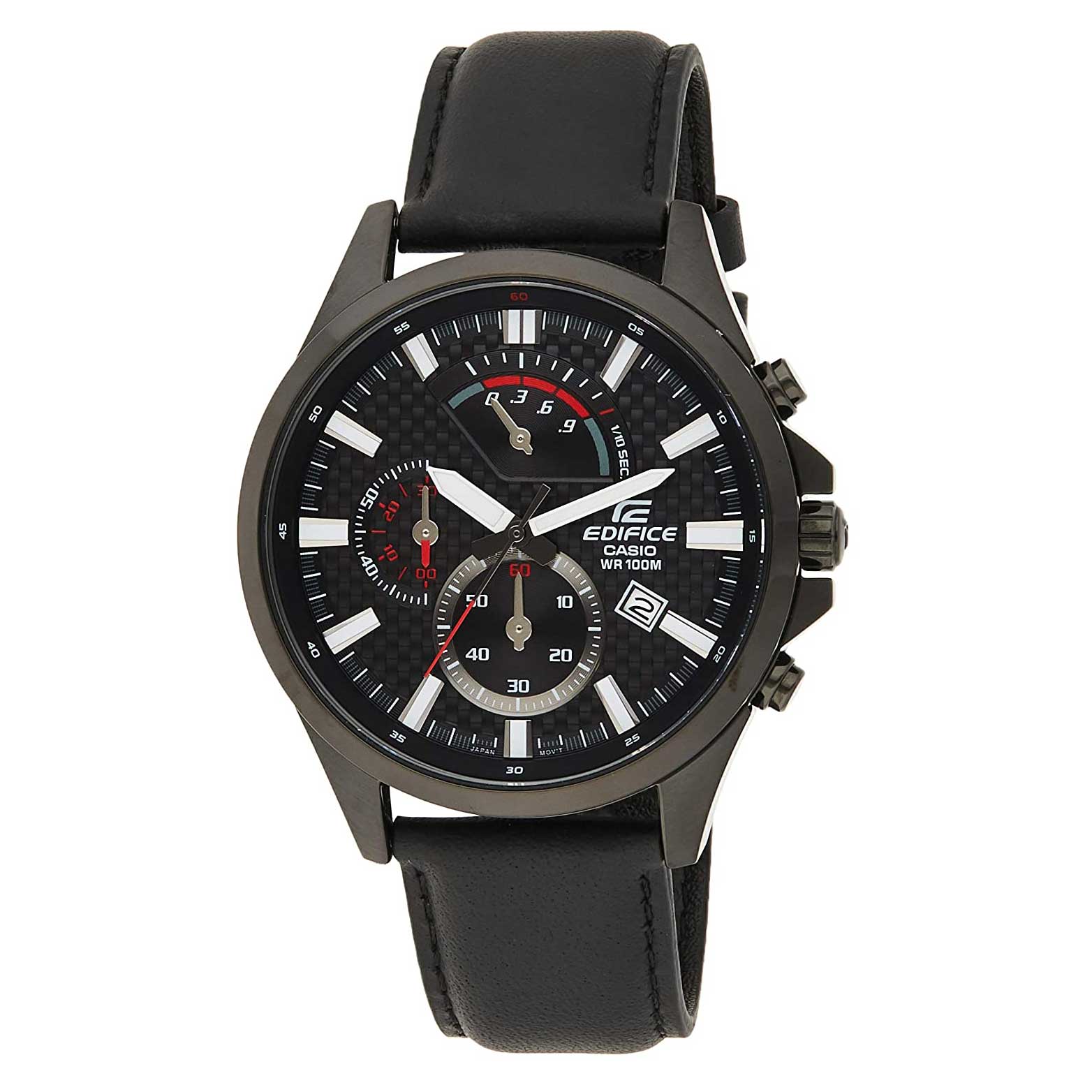 Casio EFV-530BL-1AVUDF Black Leather Analogue Men’s Watch